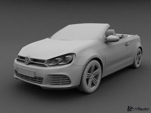 volkswagen golf r cabriolet 2014 Modèle 3D