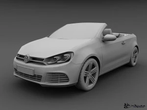 volkswagen golf r cabriolet 2014 3D Model