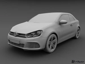 volkswagen golf r cabriolet 2014 3D Model