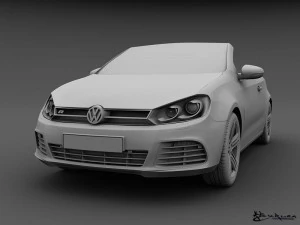 volkswagen golf r cabriolet 2014 3D Model