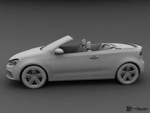 volkswagen golf r cabriolet 2014 3D Model