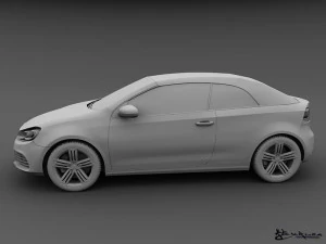 volkswagen golf r cabriolet 2014 3D Model