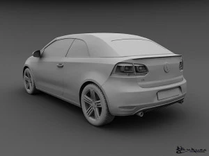 volkswagen golf r cabriolet 2014 3D Model