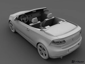 volkswagen golf r cabriolet 2014 3D Model