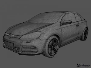 volkswagen golf r cabriolet 2014 3D Model