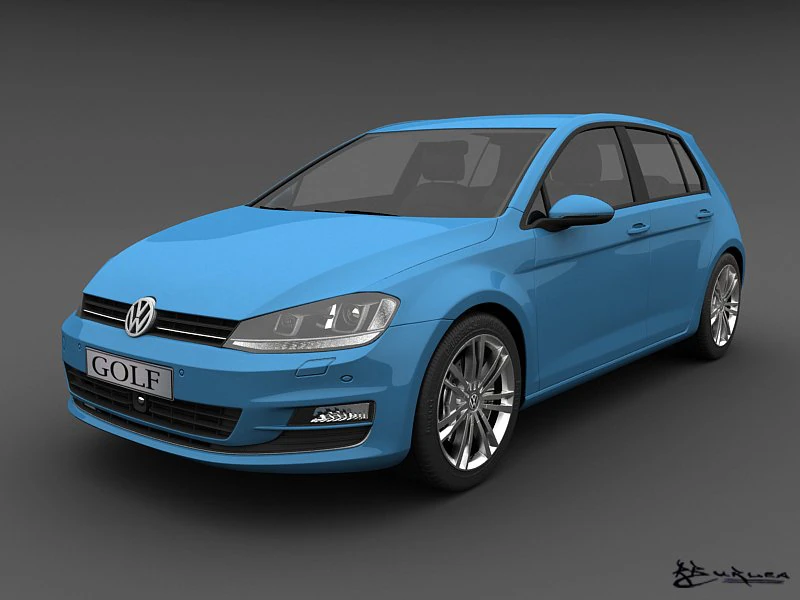 volkswagen golf 5 doors 2013 3D Model .c4d .max .obj .3ds .fbx .stl .blend 