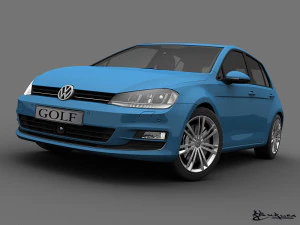 volkswagen golf 5 doors 2013 3D Model