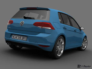 volkswagen golf 5 doors 2013 3D Model