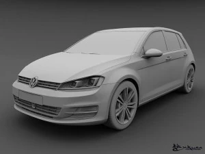volkswagen golf 5 doors 2013 3D Model