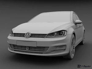volkswagen golf 5 doors 2013 3D Model