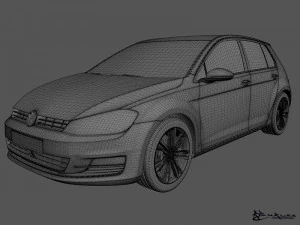 volkswagen golf 5 doors 2013 3D Model
