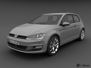 volkswagen golf 3 doors 2013 Model 3D