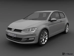 volkswagen golf 3 pintu 2013 Model 3D