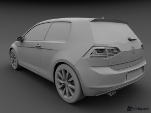 volkswagen golf 3 doors 2013 3Dモデル