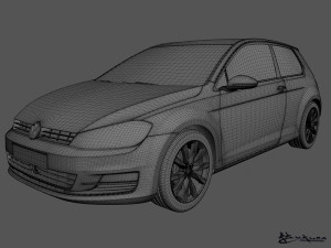 volkswagen golf 3 doors 2013 3Dモデル