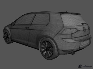 volkswagen golf 3 doors 2013 3Dモデル