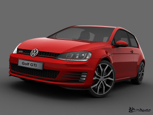 volkswagen golf gti 3 doors 2014 3D मॉडल