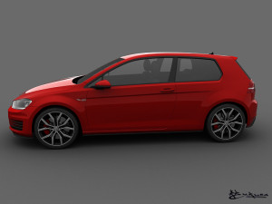 volkswagen golf gti 3 doors 2014 3D मॉडल