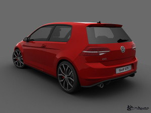 volkswagen golf gti 3 doors 2014 3D मॉडल