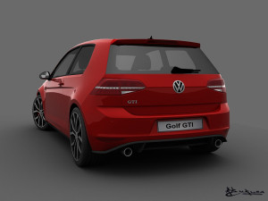 volkswagen golf gti 3 doors 2014 3D मॉडल