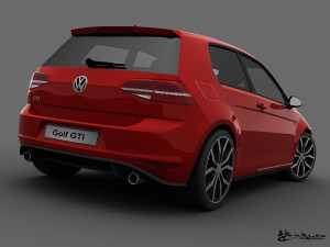 volkswagen golf gti 3 doors 2014 3D मॉडल
