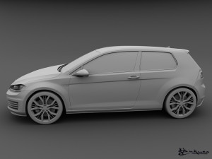 volkswagen golf gti 3 doors 2014 3D मॉडल