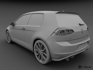 volkswagen golf gti 3 doors 2014 3D मॉडल