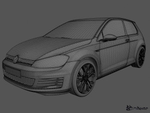 volkswagen golf gti 3 doors 2014 3D मॉडल