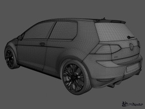 volkswagen golf gti 3 doors 2014 3D मॉडल