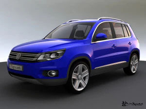 volkswagen tiguan 2012 pista de corrida Modelo 3D