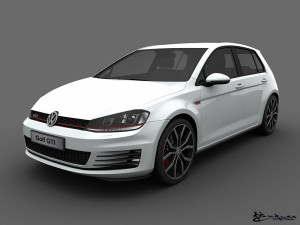 volkswagen golf gti 5 doors 2014 Model 3D