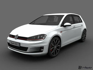 volkswagen golf gti 5 portas 2014 Modelo 3D