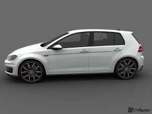 volkswagen golf gti 5 doors 2014 Modelo 3D