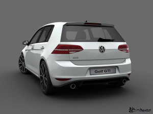 volkswagen golf gti 5 doors 2014 Modelo 3D