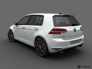 volkswagen golf gti 5 doors 2014 Modelo 3D