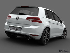 volkswagen golf gti 5 doors 2014 Modelo 3D