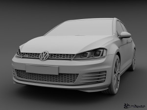 volkswagen golf gti 5 doors 2014 Modelo 3D