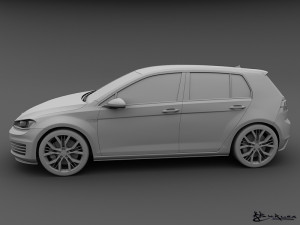 volkswagen golf gti 5 doors 2014 Modelo 3D