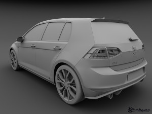 volkswagen golf gti 5 doors 2014 Modelo 3D