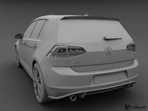 volkswagen golf gti 5 doors 2014 Modelo 3D