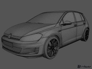 volkswagen golf gti 5 doors 2014 Modelo 3D