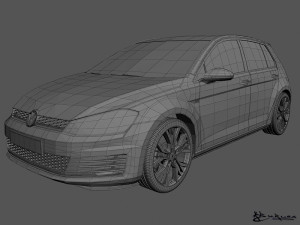 volkswagen golf gti 5 doors 2014 Modelo 3D