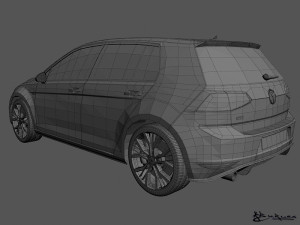 volkswagen golf gti 5 doors 2014 Modelo 3D