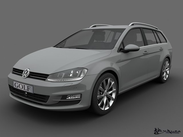 volkswagen golf variant 2014 Modello 3D .c4d .max .obj .3ds .fbx .stl .blend 