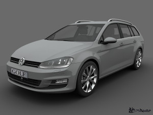 volkswagen golf variant 2014 3D Model