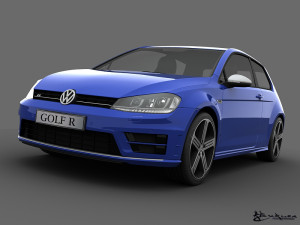 volkswagen golf r 3 doors 2014 Modello 3D