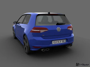 volkswagen golf r 3 doors 2014 3D Model