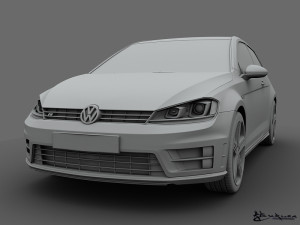 volkswagen golf r 3 doors 2014 Modello 3D