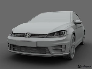 volkswagen golf r 3 doors 2014 3D Model
