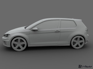 volkswagen golf r 3 doors 2014 Modello 3D